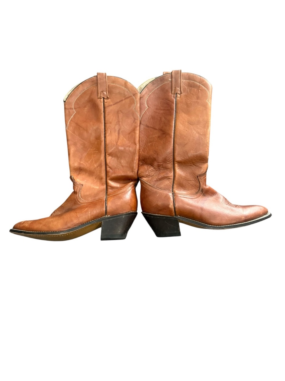 Vintage ACME Cowboy Boots Women’s 8 Brown Leather Pointed Toe Western USA